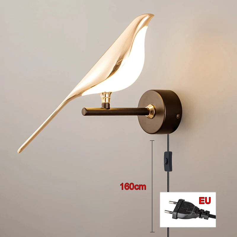 Modern Simplicity LED Wall Lamp Magpie Bird Model Light Sconce Light Indoor Lighting Home Kitchen Bedside Bedroom Living Room
