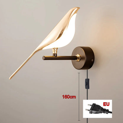 Modern Simplicity LED Wall Lamp Magpie Bird Model Light Sconce Light Indoor Lighting Home Kitchen Bedside Bedroom Living Room