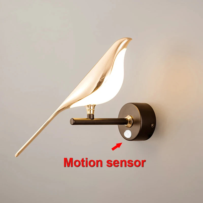Modern Simplicity LED Wall Lamp Magpie Bird Model Light Sconce Light Indoor Lighting Home Kitchen Bedside Bedroom Living Room