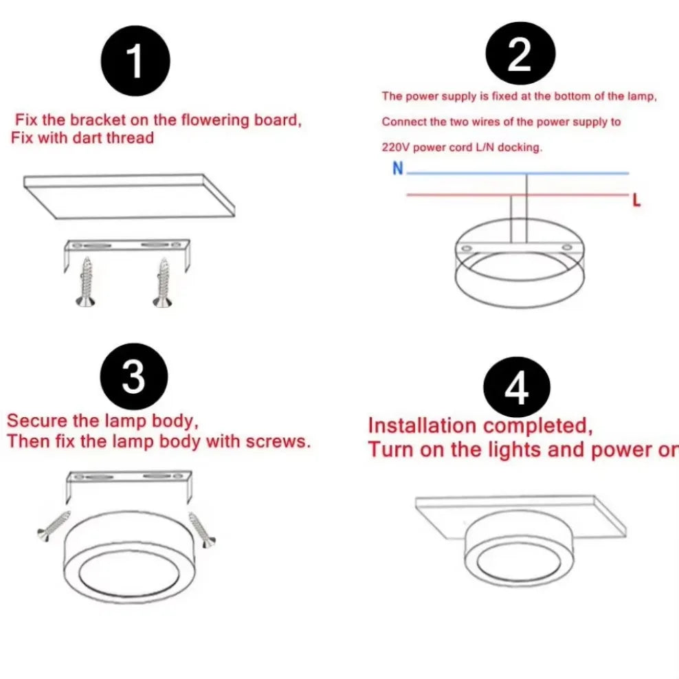 Nordic Modern Downlight Surface Mounted LED Ceiling Light Spotlight Three Light Color Conversion LED Downlight Indoor Lighting