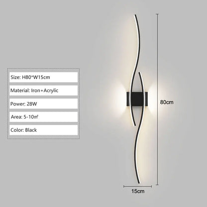 Indoor LED Wall Lights Wall Lamps for Bedroom Bedside Wall Sconces Black Gold White Indoor Lighting for Corridor Aisle Balcony