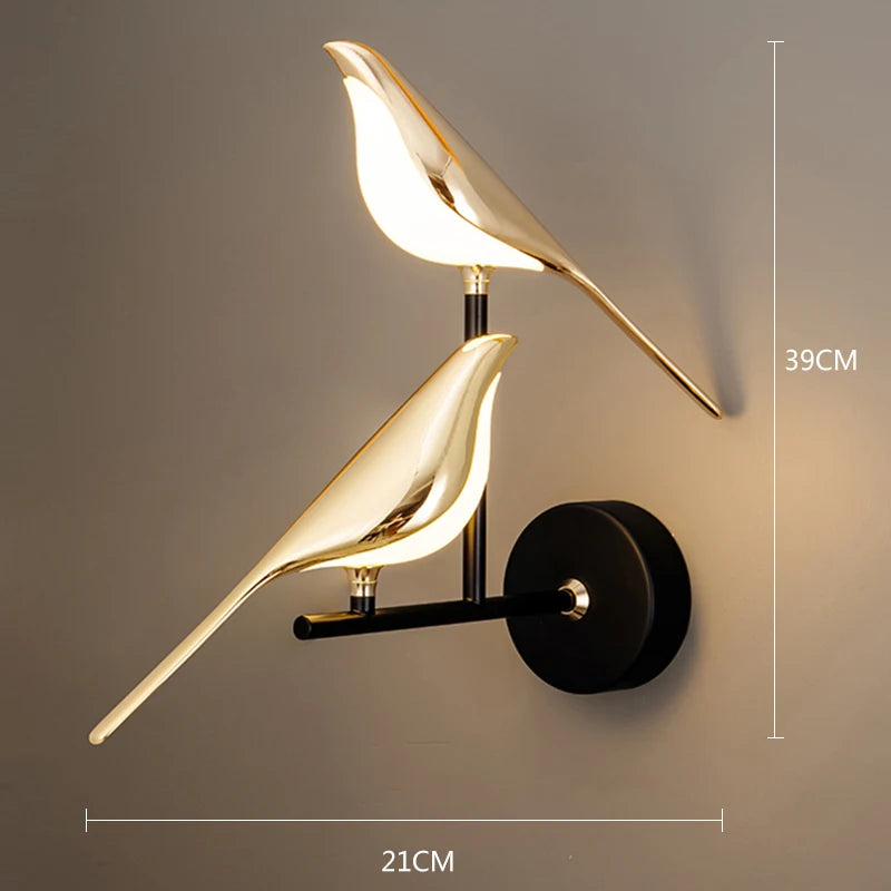 Modern Simplicity LED Wall Lamp Magpie Bird Model Light Sconce Light Indoor Lighting Home Kitchen Bedside Bedroom Living Room