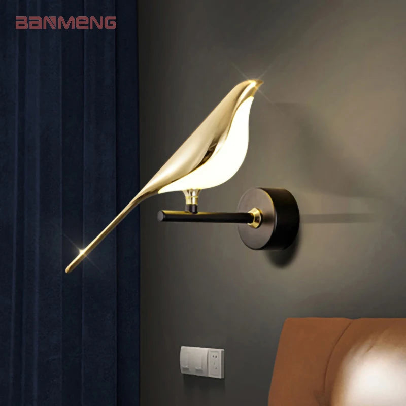 Modern Simplicity LED Wall Lamp Magpie Bird Model Light Sconce Light Indoor Lighting Home Kitchen Bedside Bedroom Living Room