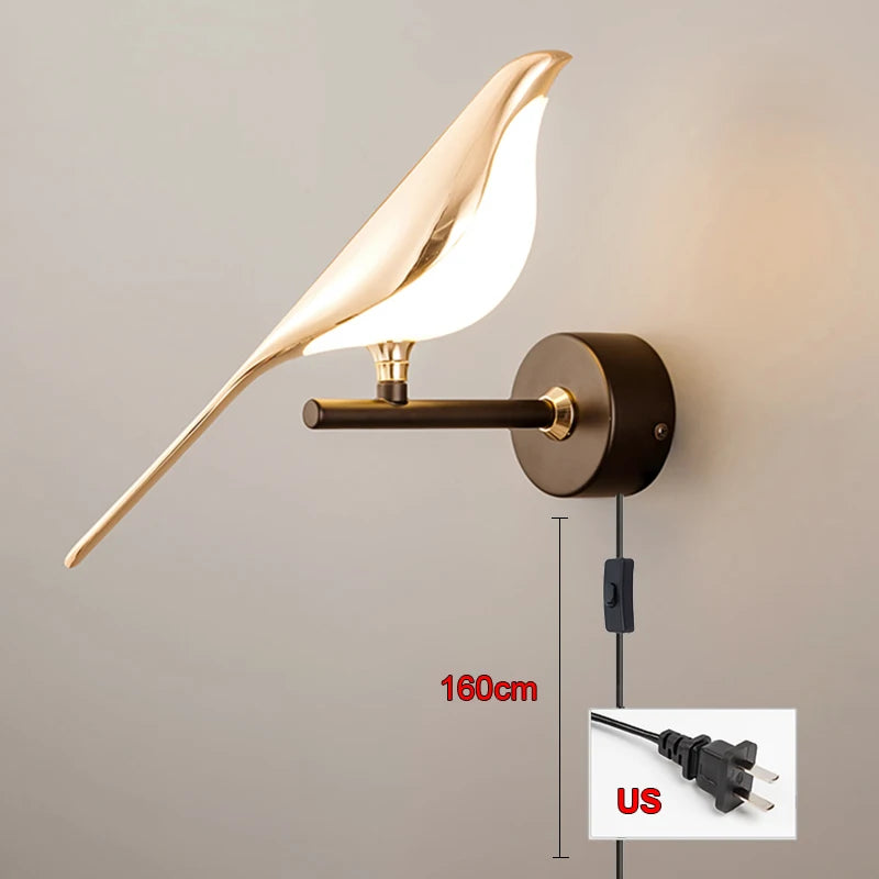 Modern Simplicity LED Wall Lamp Magpie Bird Model Light Sconce Light Indoor Lighting Home Kitchen Bedside Bedroom Living Room