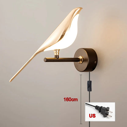 Modern Simplicity LED Wall Lamp Magpie Bird Model Light Sconce Light Indoor Lighting Home Kitchen Bedside Bedroom Living Room