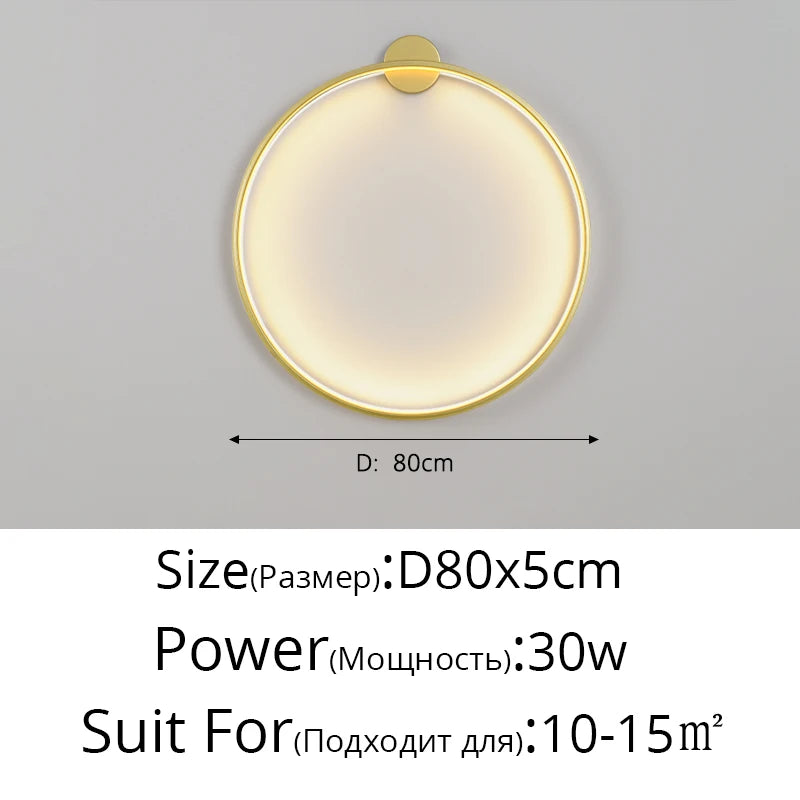 Simple Circle Background Decoration Lamps New Modern LED Wall Lights Living Room Bedroom Bedside Aisle Corridor Indoor Lighting
