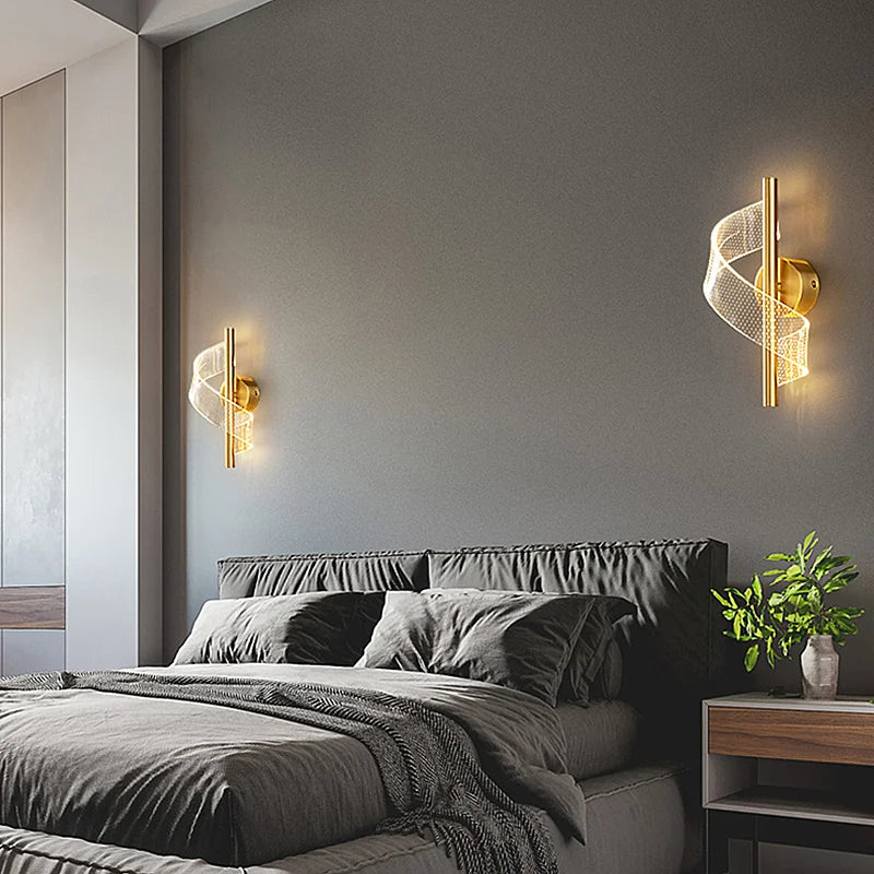 Nordic LED Wall Lamp Indoor Lighting for Bedroom Bedside Parlor Background Wall Light Modern Indoor Decoration Sconces