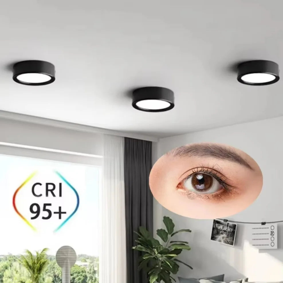 Nordic Modern Downlight Surface Mounted LED Ceiling Light Spotlight Three Light Color Conversion LED Downlight Indoor Lighting