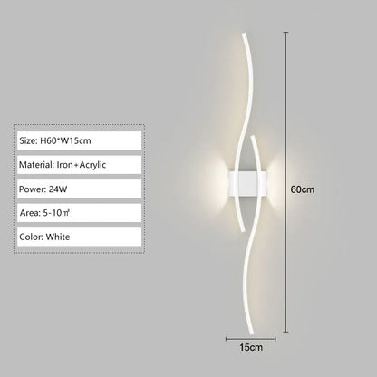 Indoor LED Wall Lights Wall Lamps for Bedroom Bedside Wall Sconces Black Gold White Indoor Lighting for Corridor Aisle Balcony
