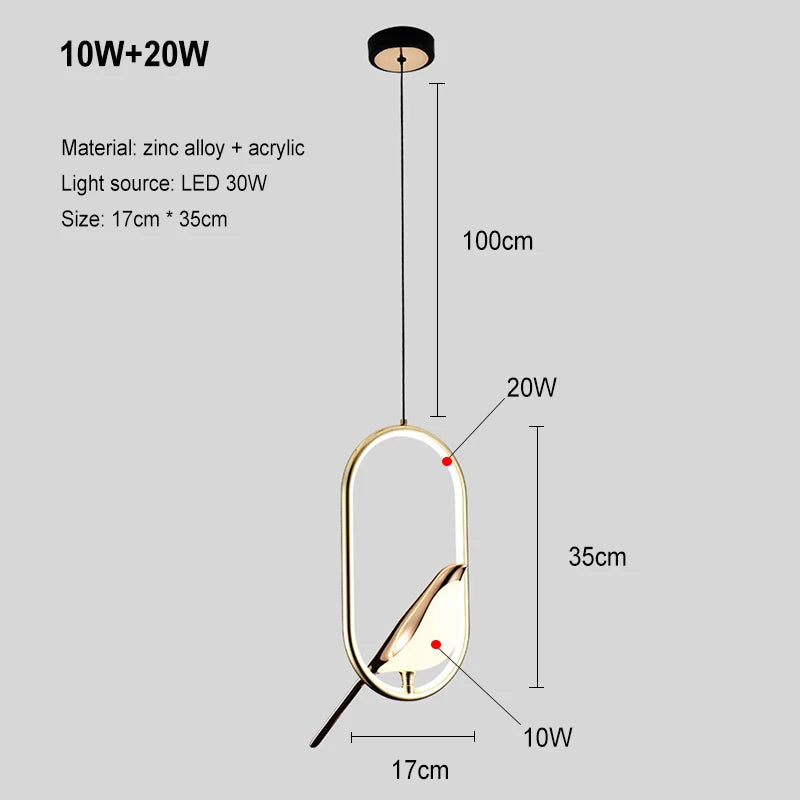 Modern Simplicity LED Wall Lamp Magpie Bird Model Light Sconce Light Indoor Lighting Home Kitchen Bedside Bedroom Living Room