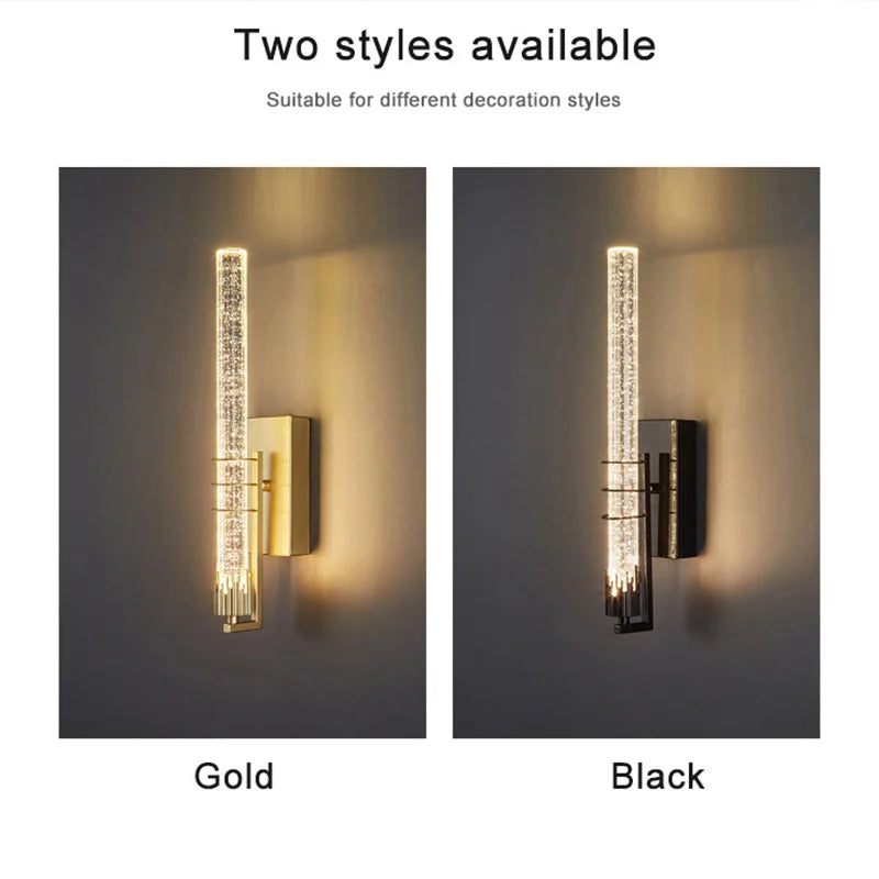 Modern Bubble Crystal Wall Lamps Indoor Lighting for Living Room Bedroom Study Background Wall Sconces Light