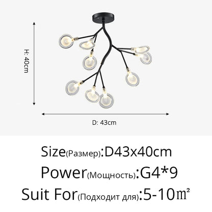 Nordic Gorgeous Firefly Lamp Home Indoor Lighting Luxurious Decor Hanging Lamp Modern LED Chandelier Living Room Bedroom Kitchen