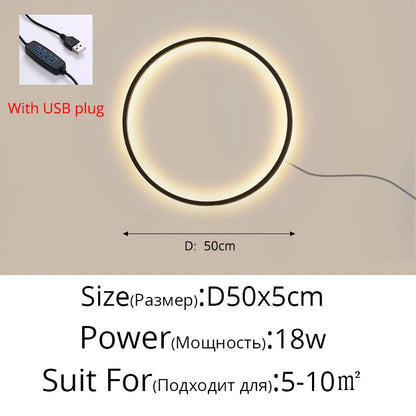 Simple Circle Background Decoration Lamps New Modern LED Wall Lights Living Room Bedroom Bedside Aisle Corridor Indoor Lighting