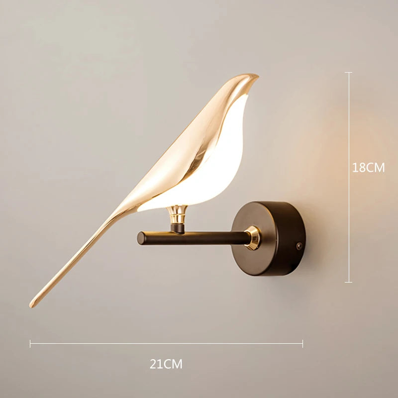 Modern Simplicity LED Wall Lamp Magpie Bird Model Light Sconce Light Indoor Lighting Home Kitchen Bedside Bedroom Living Room