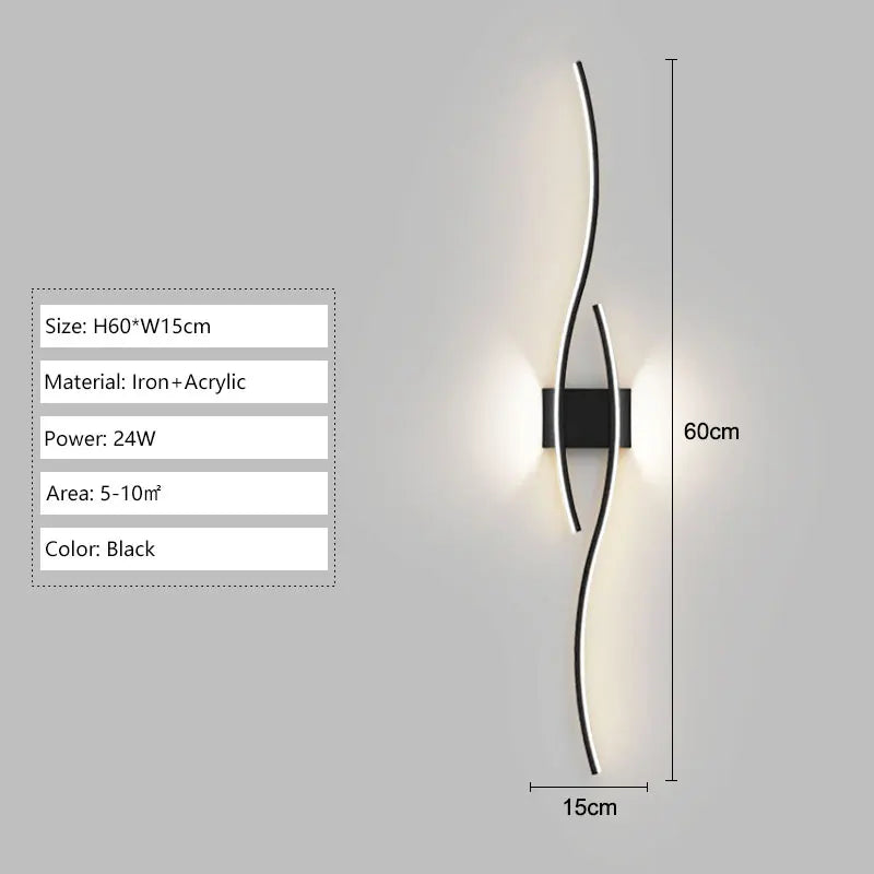 Indoor LED Wall Lights Wall Lamps for Bedroom Bedside Wall Sconces Black Gold White Indoor Lighting for Corridor Aisle Balcony