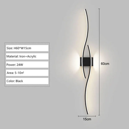 Indoor LED Wall Lights Wall Lamps for Bedroom Bedside Wall Sconces Black Gold White Indoor Lighting for Corridor Aisle Balcony
