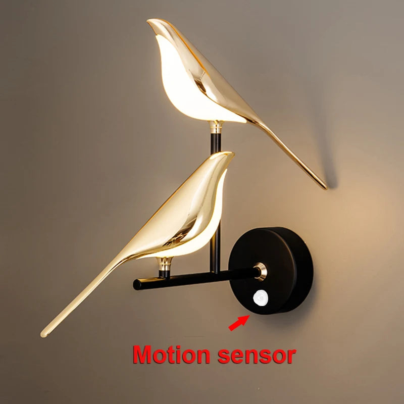 Modern Simplicity LED Wall Lamp Magpie Bird Model Light Sconce Light Indoor Lighting Home Kitchen Bedside Bedroom Living Room