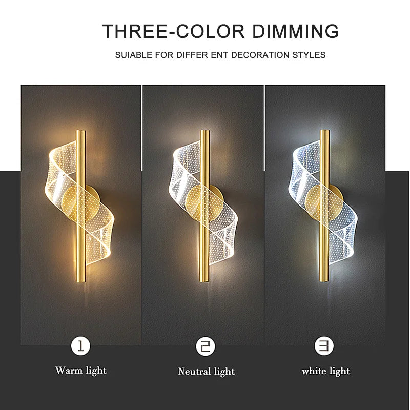 Nordic LED Wall Lamp Indoor Lighting for Bedroom Bedside Parlor Background Wall Light Modern Indoor Decoration Sconces
