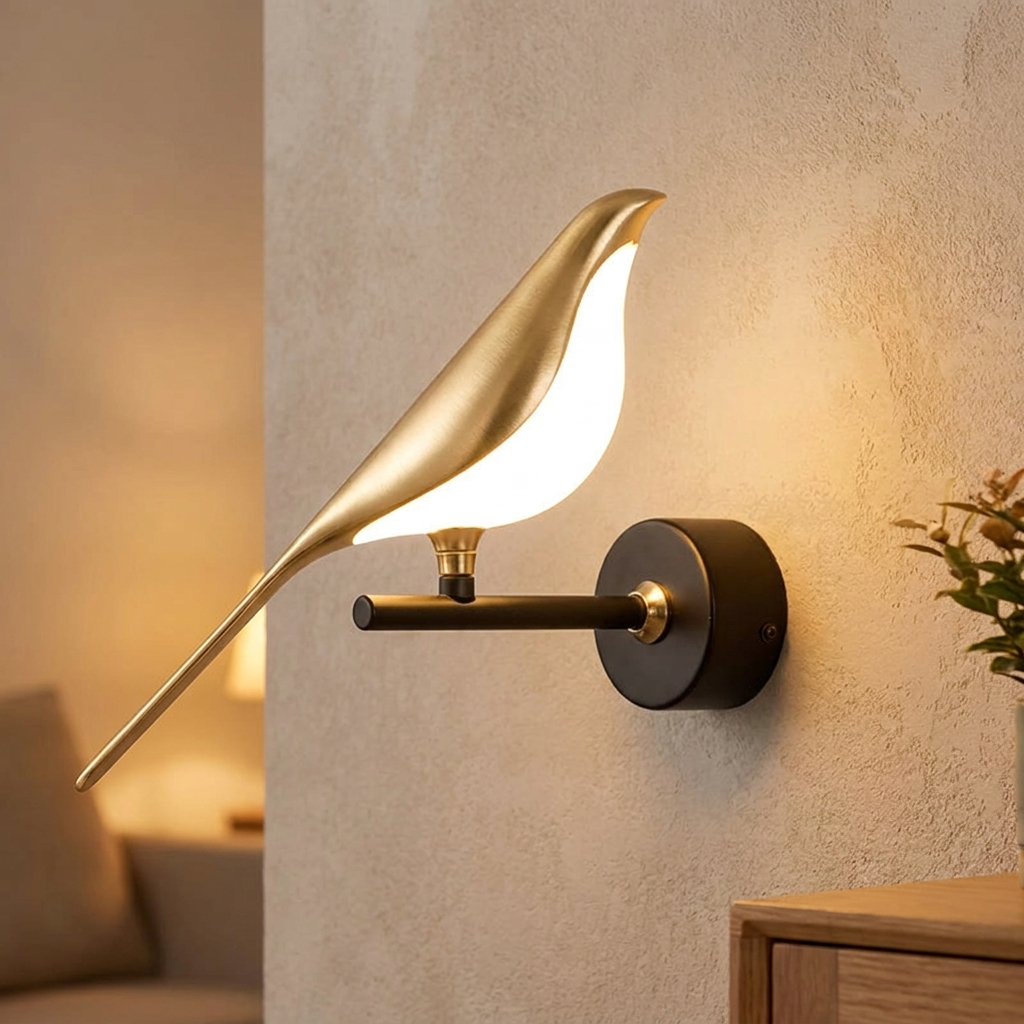 Magpie LED Wall Sconce by Ombraly - sculptural LED wall sconce for bedrooms and kitchens