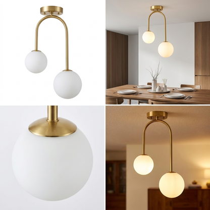 Nordic Glass Globe Pendant Light - detail shot