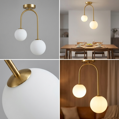 Nordic Glass Globe Pendant Light - front studio shot