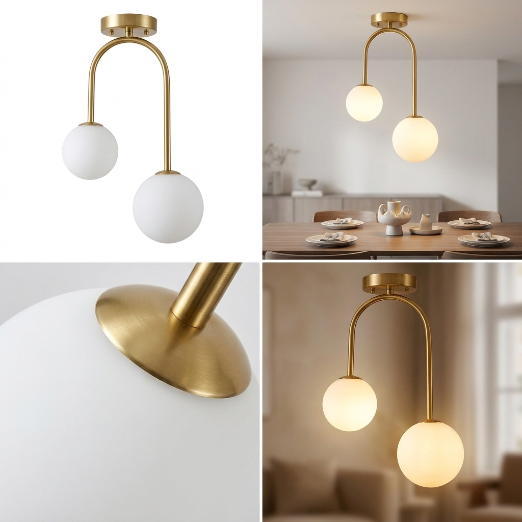 Nordic Glass Globe Pendant Light - room context