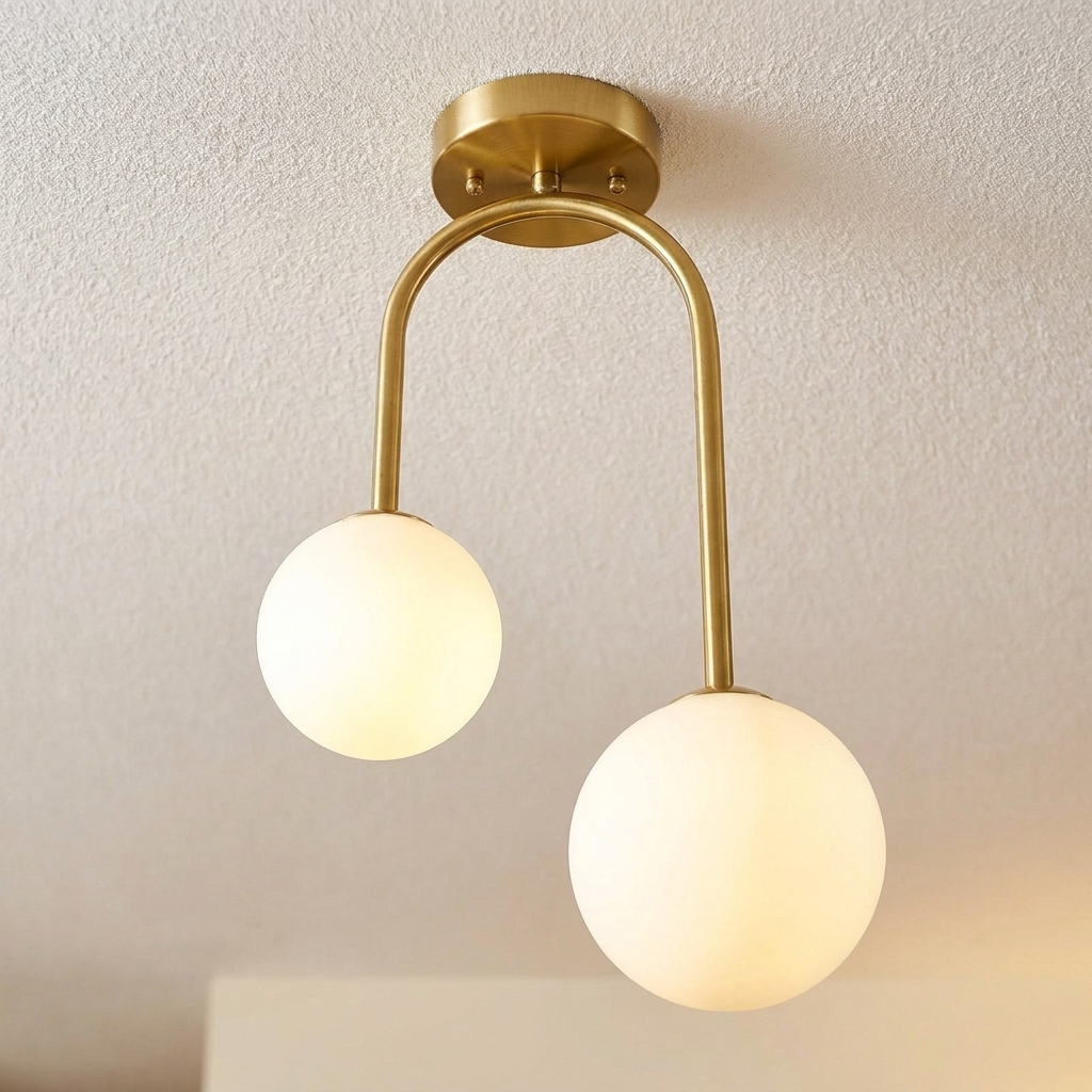 Nordic Glass Globe Pendant Light - installation angle