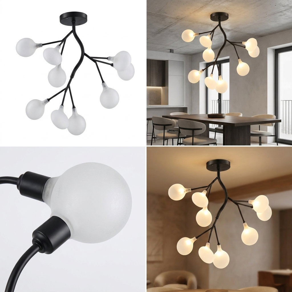 Firefly Multi-Head LED Chandelier - detail shot