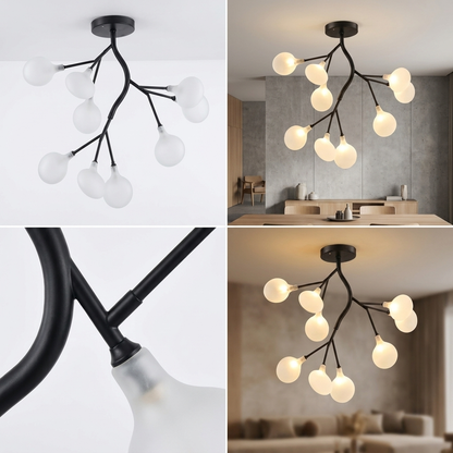 Firefly Multi-Head LED Chandelier - lit ambiance