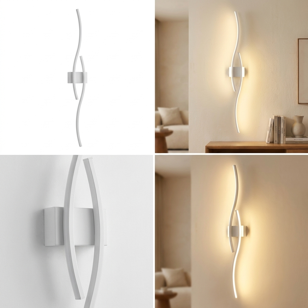 Modern Linear LED Wall Sconce - lit ambiance
