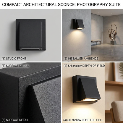 Compact Modern LED Wall Sconce - lit ambiance