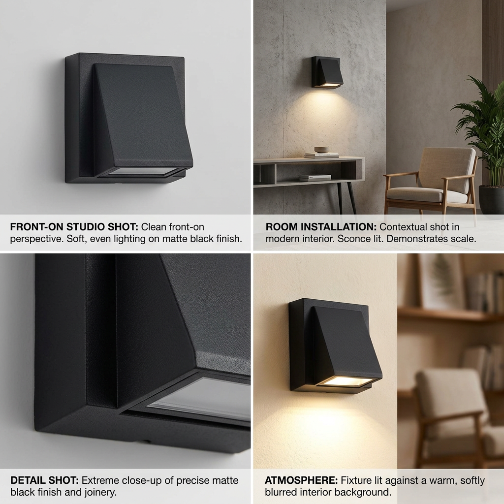 Compact Modern LED Wall Sconce - detail shot