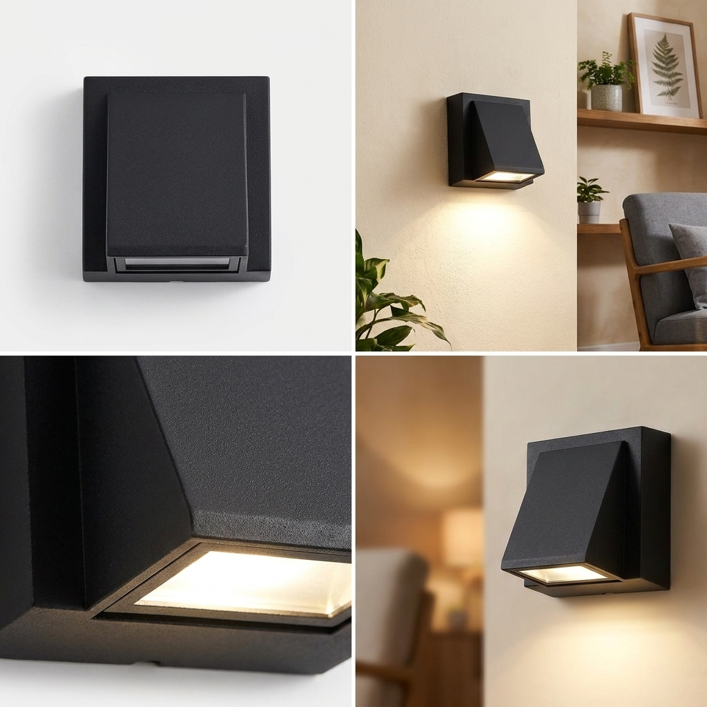 Compact Modern LED Wall Sconce - front studio shot