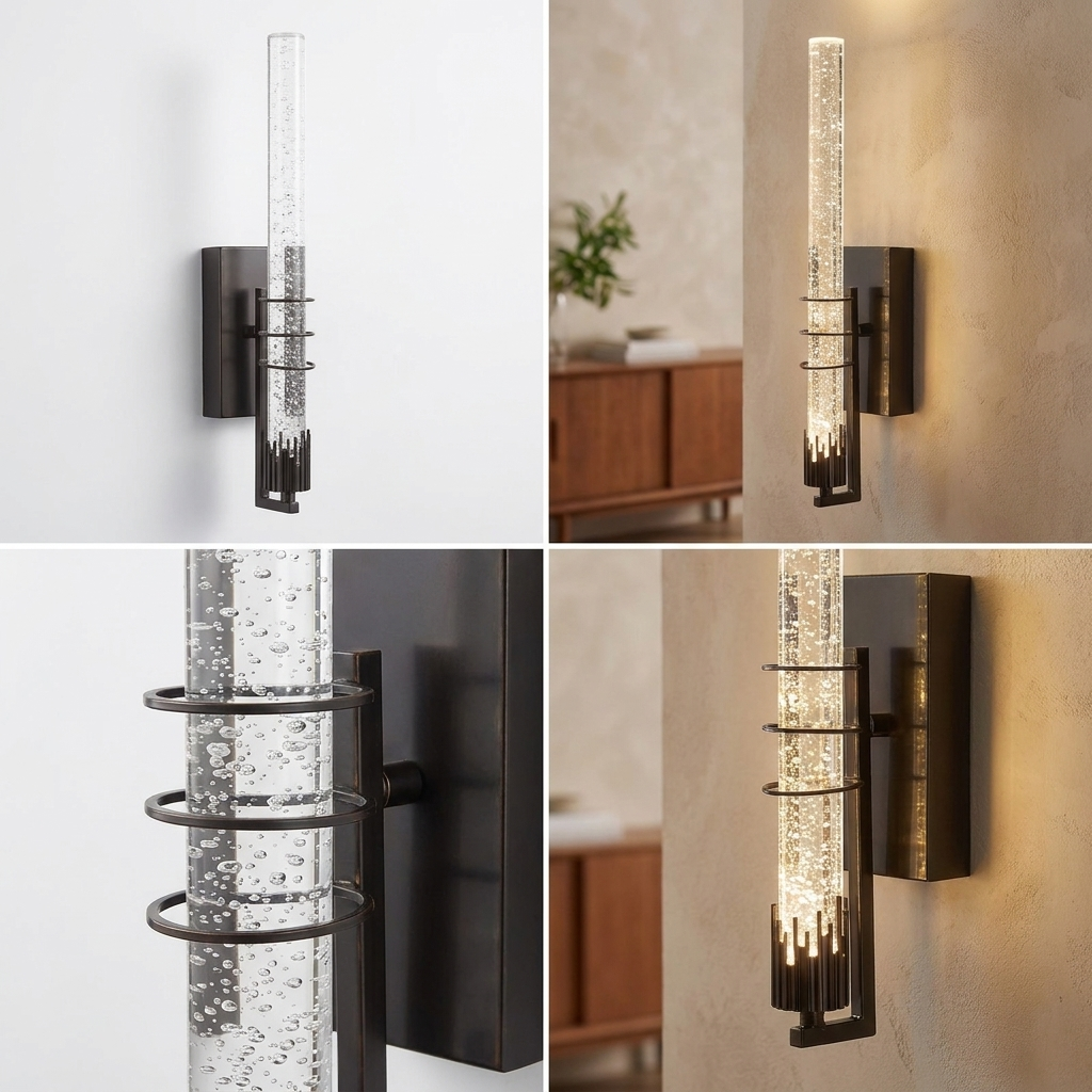 Modern Crystal LED Wall Sconce - room context