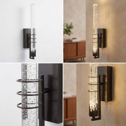 Modern Crystal LED Wall Sconce - room context
