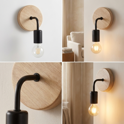 Retro LED Wall Sconce - lit ambiance