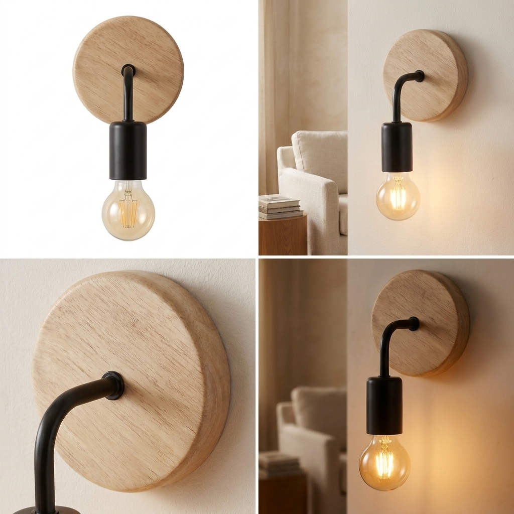 Retro LED Wall Sconce - front studio shot