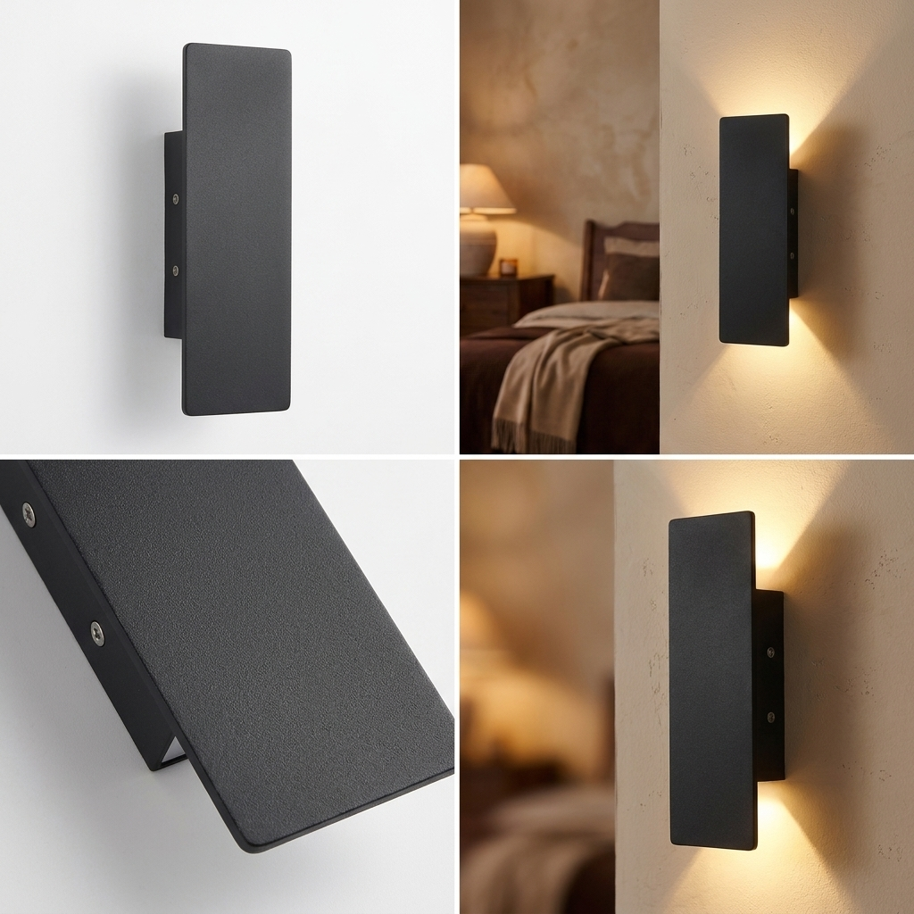 Minimalist LED Wall Sconce - lit ambiance