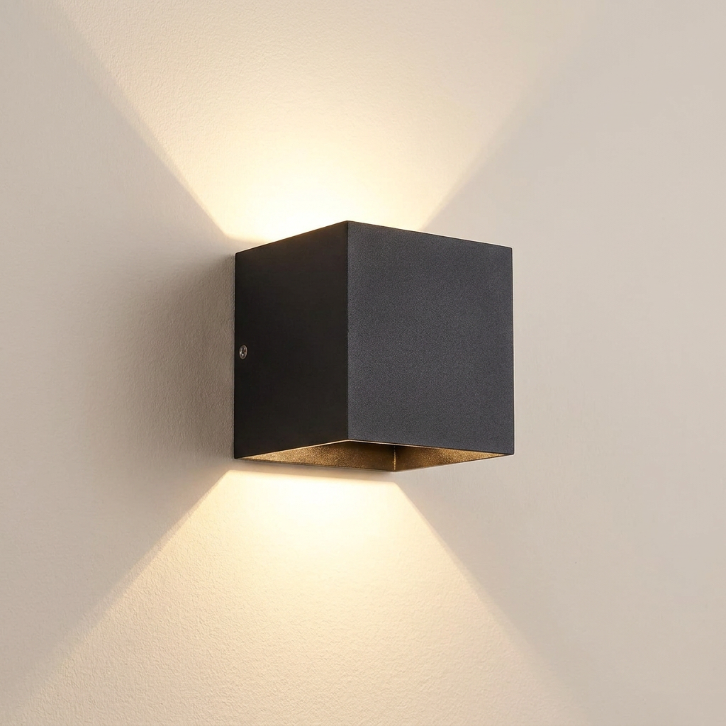 Modern Cube LED Wall Sconce - installation angle